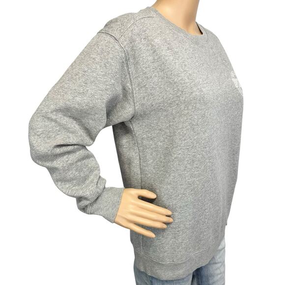Pink Victoria's Secret Campus Crew Sweatshirt Gray Fleece Lined Size XS - Picture 3 of 10